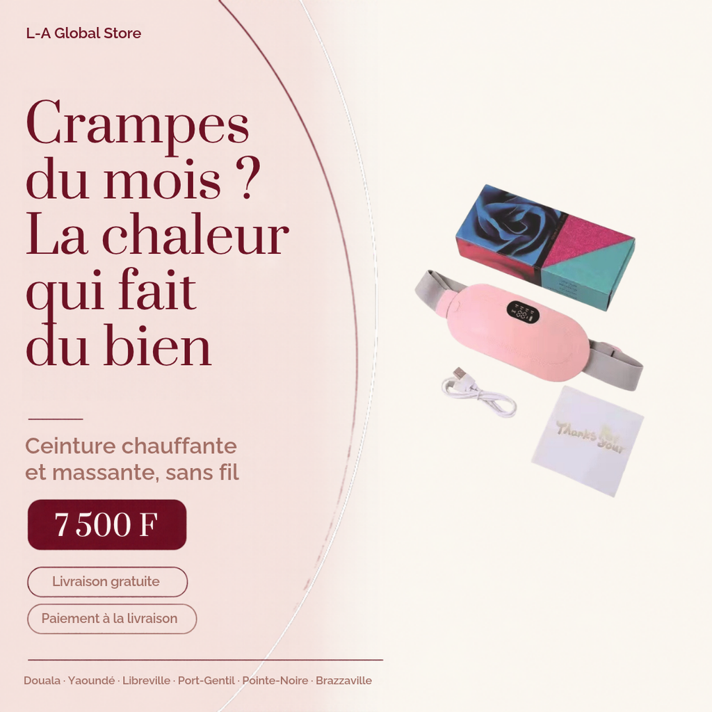 Ceinture chauffante et massante sans fil – 7 500 F, livraison gratuite